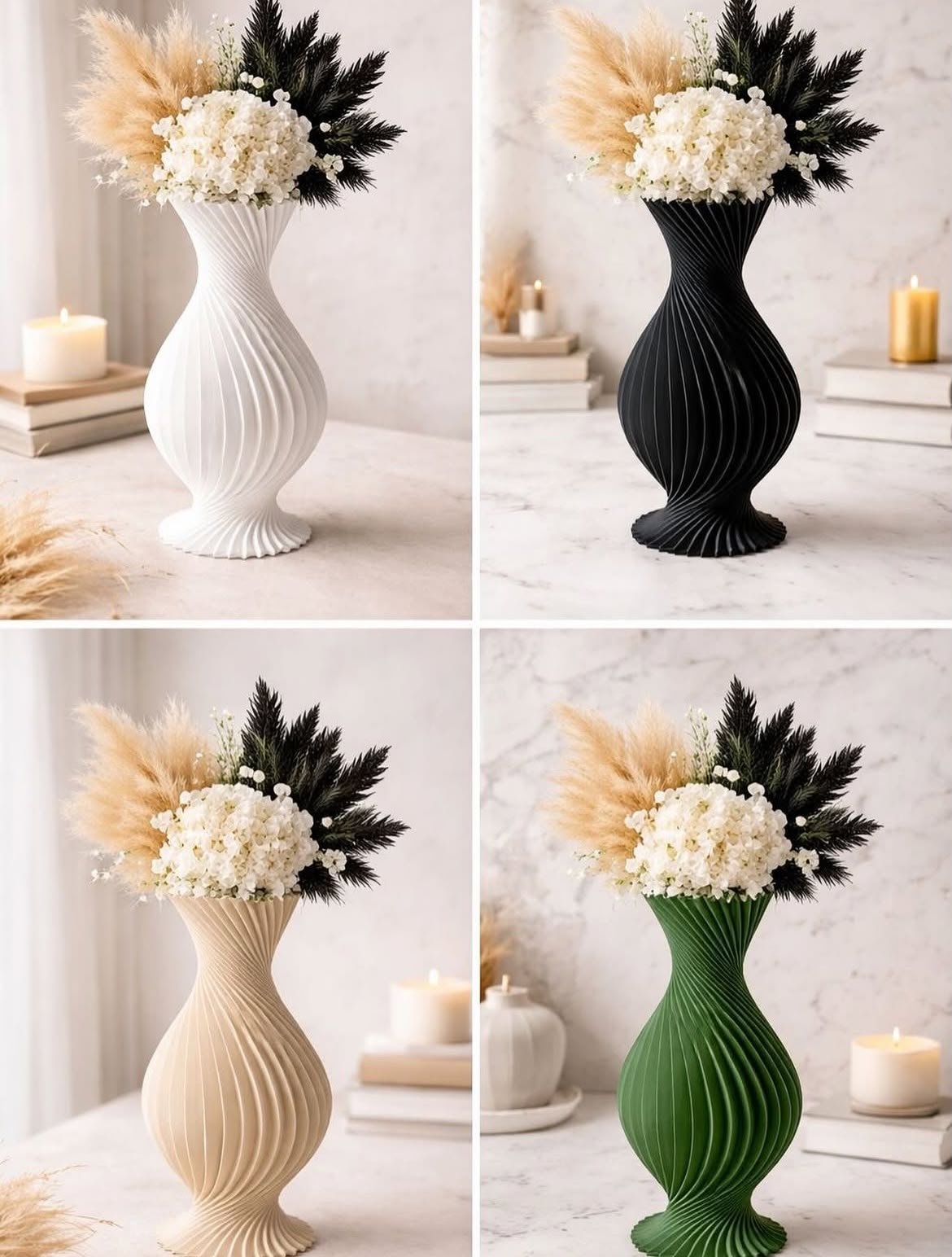 Vaso Decorativo Elegance Ondas - Modelo Alto