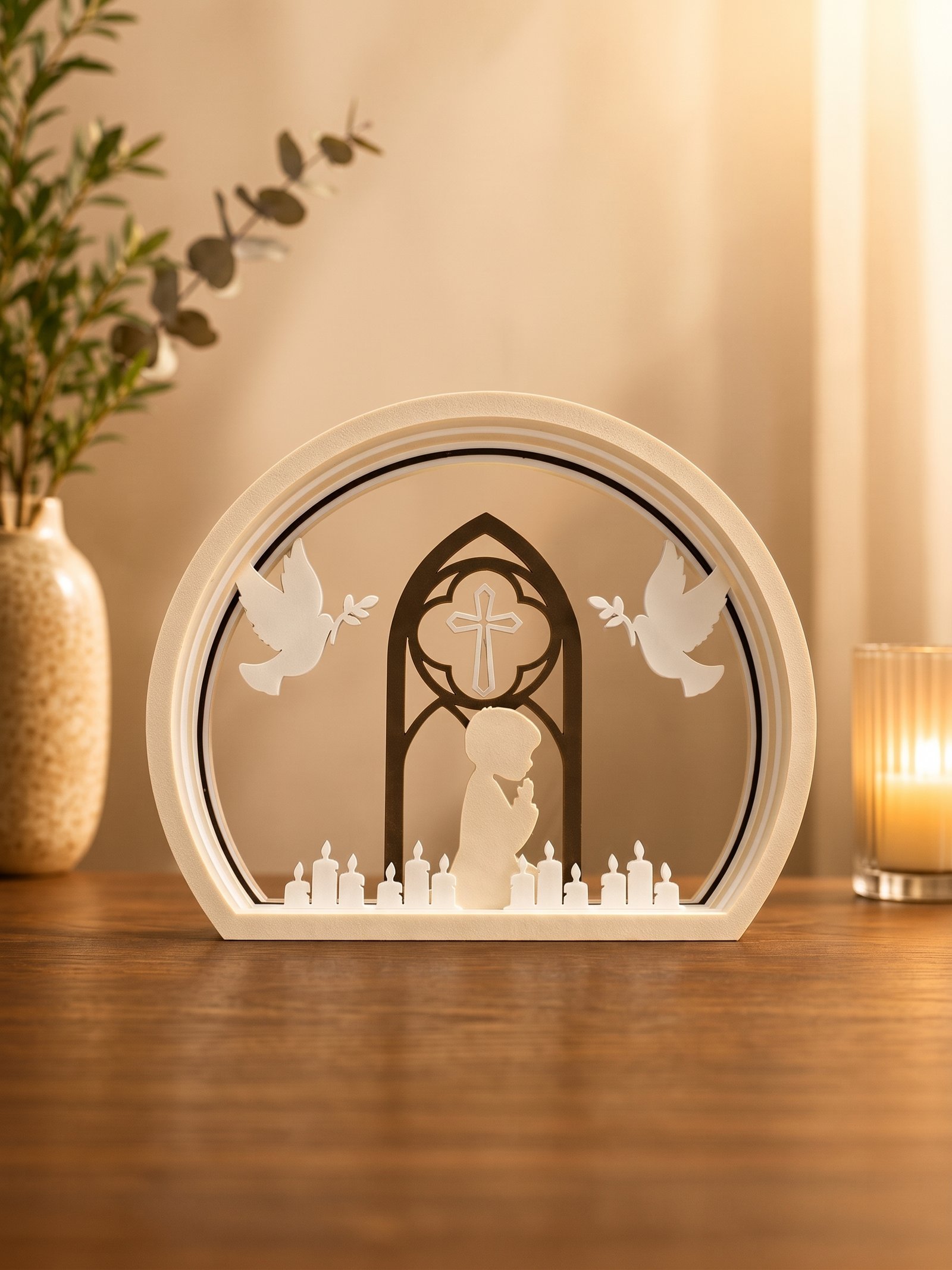 Caixa de Sombra Menino Rezando