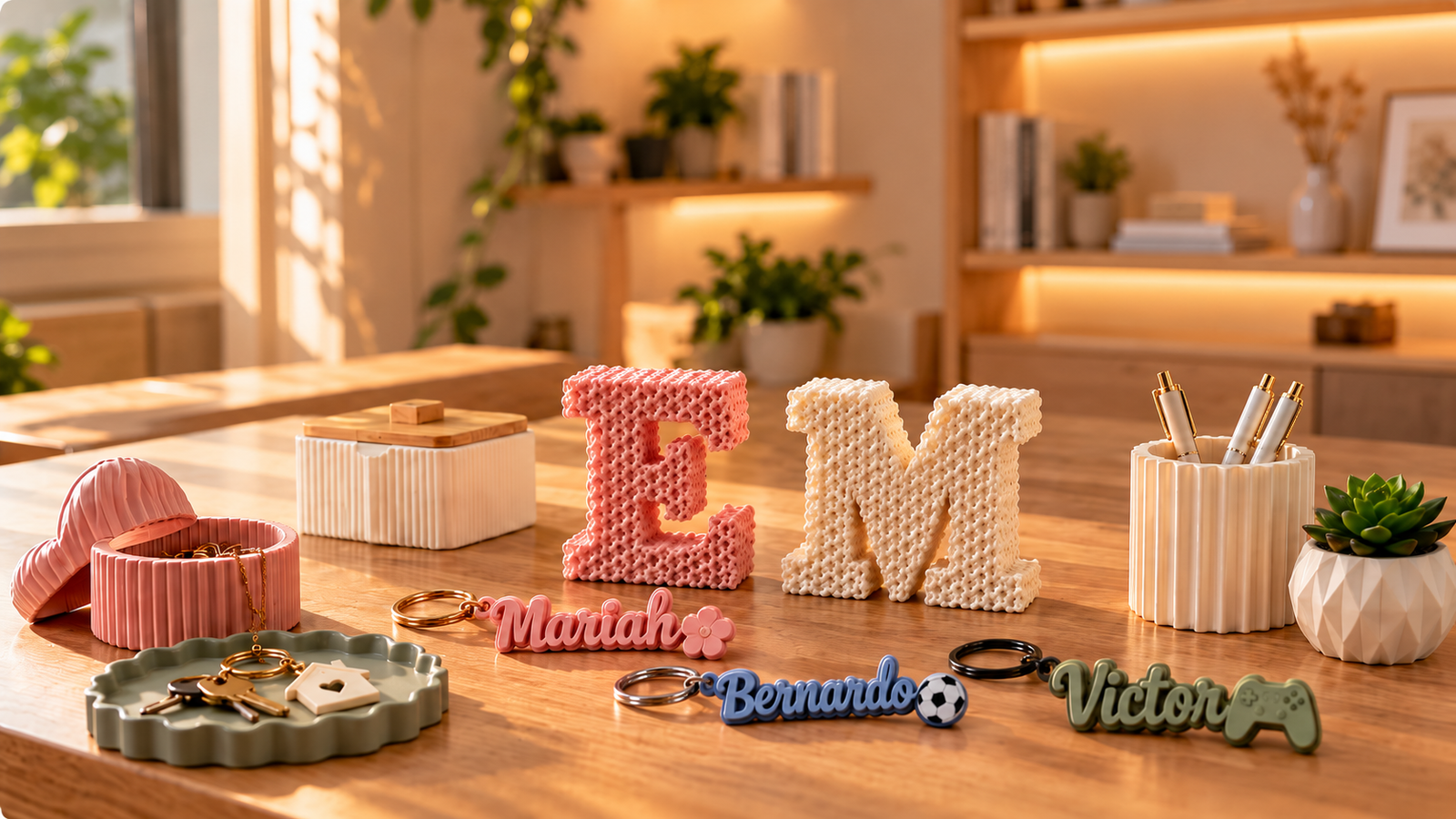 Letras decorativas personalizadas com nome, impressas em 3D